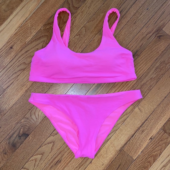 Athleta Swim Athleta Swimsuit Bikini Hot Pink Ml Poshmark
